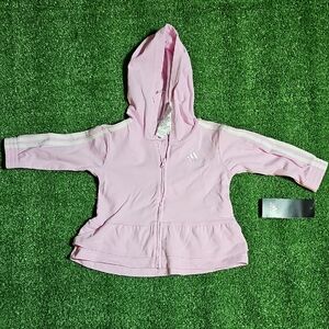 Adidas Kids Light Pink Zip-Up Hoodie